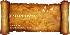 Lotits Anett névjegykártya